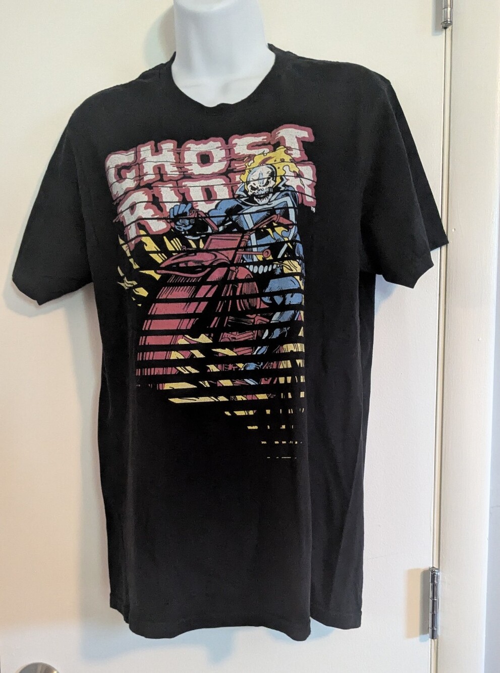 Marvel Ghost Rider Graphic Print Men's M Black Cotton Crew Neck T-Shirt